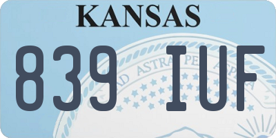 KS license plate 839IUF