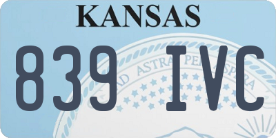 KS license plate 839IVC