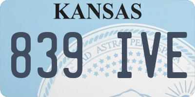 KS license plate 839IVE