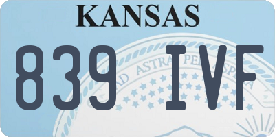 KS license plate 839IVF