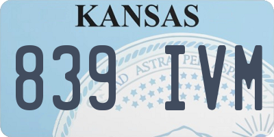 KS license plate 839IVM