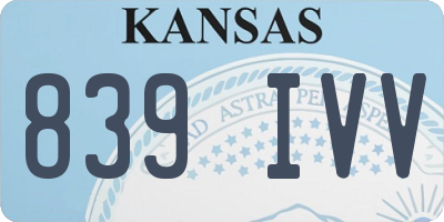 KS license plate 839IVV