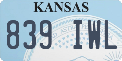KS license plate 839IWL