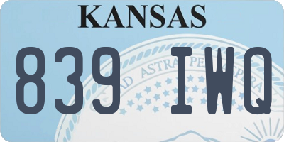 KS license plate 839IWQ