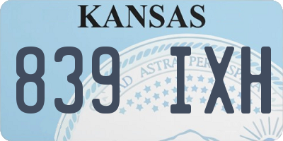 KS license plate 839IXH