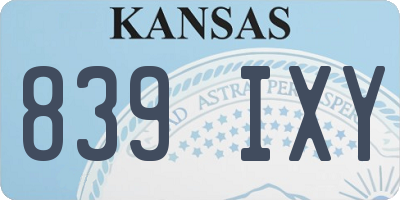 KS license plate 839IXY