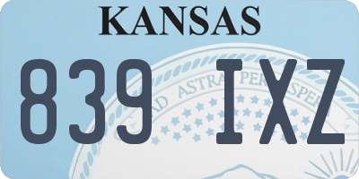 KS license plate 839IXZ