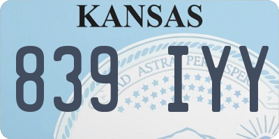 KS license plate 839IYY