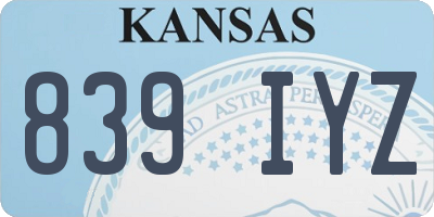 KS license plate 839IYZ