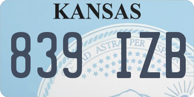 KS license plate 839IZB