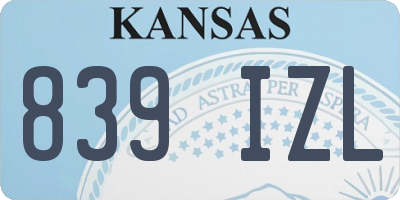 KS license plate 839IZL