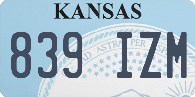 KS license plate 839IZM