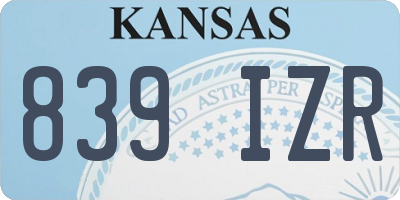 KS license plate 839IZR