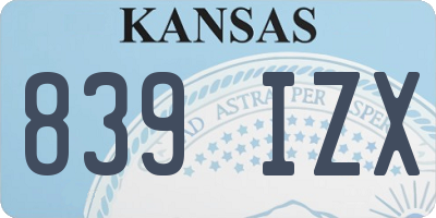 KS license plate 839IZX