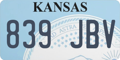 KS license plate 839JBV