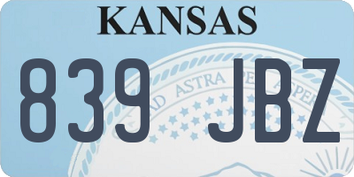 KS license plate 839JBZ