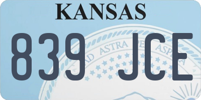 KS license plate 839JCE