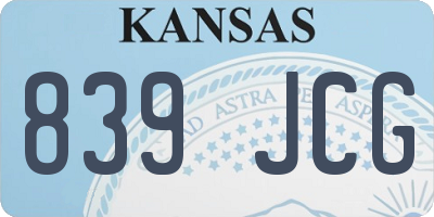 KS license plate 839JCG