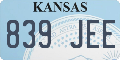 KS license plate 839JEE