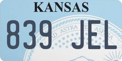 KS license plate 839JEL