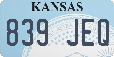 KS license plate 839JEQ