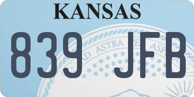 KS license plate 839JFB