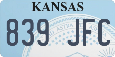 KS license plate 839JFC