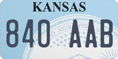 KS license plate 840AAB