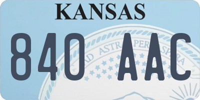 KS license plate 840AAC
