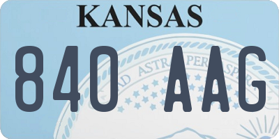 KS license plate 840AAG