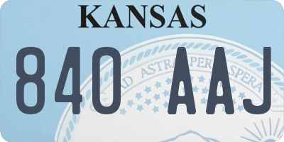 KS license plate 840AAJ