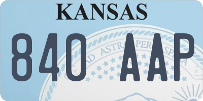 KS license plate 840AAP