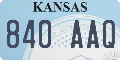 KS license plate 840AAQ