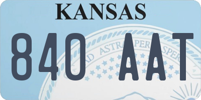 KS license plate 840AAT