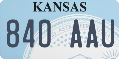 KS license plate 840AAU