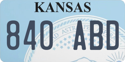 KS license plate 840ABD