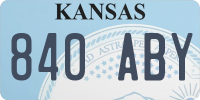 KS license plate 840ABY