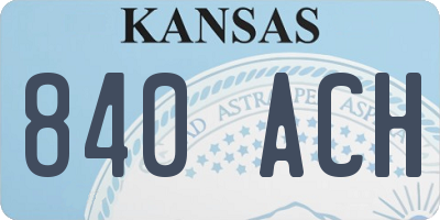 KS license plate 840ACH