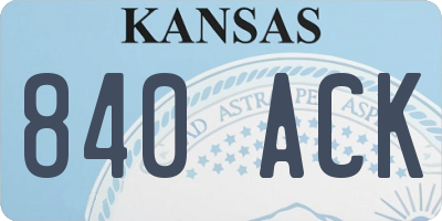 KS license plate 840ACK