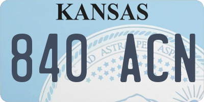 KS license plate 840ACN