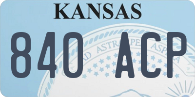 KS license plate 840ACP