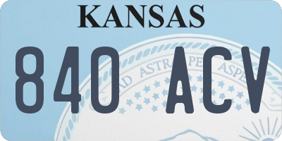 KS license plate 840ACV