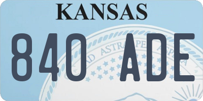 KS license plate 840ADE