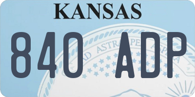 KS license plate 840ADP