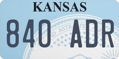 KS license plate 840ADR
