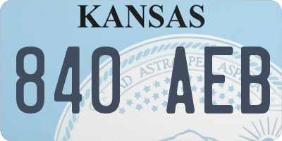 KS license plate 840AEB
