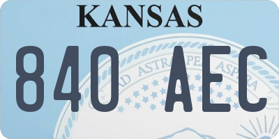 KS license plate 840AEC
