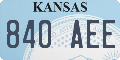 KS license plate 840AEE