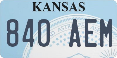 KS license plate 840AEM