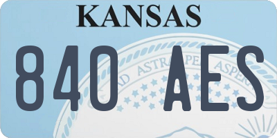 KS license plate 840AES